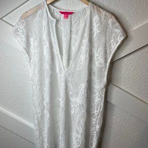 LILLY PULITZER SIZE XS WHITE SWIM COVERUP